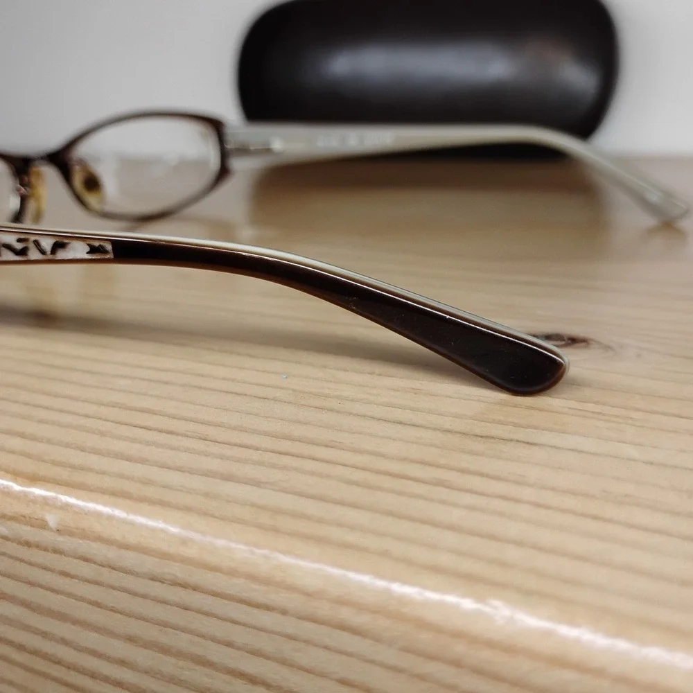 Chelsea Morgan‎ CM823 BR Eyeglasses Frames Brown Gray Rectangular 51-16-130
